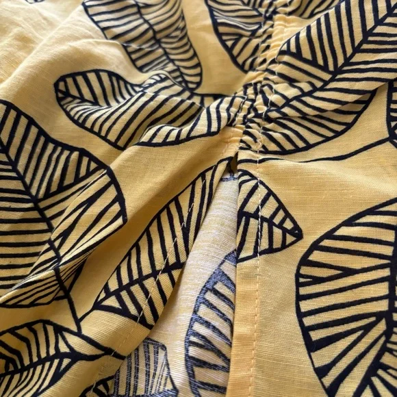 ZARA linen blend leaf skirt